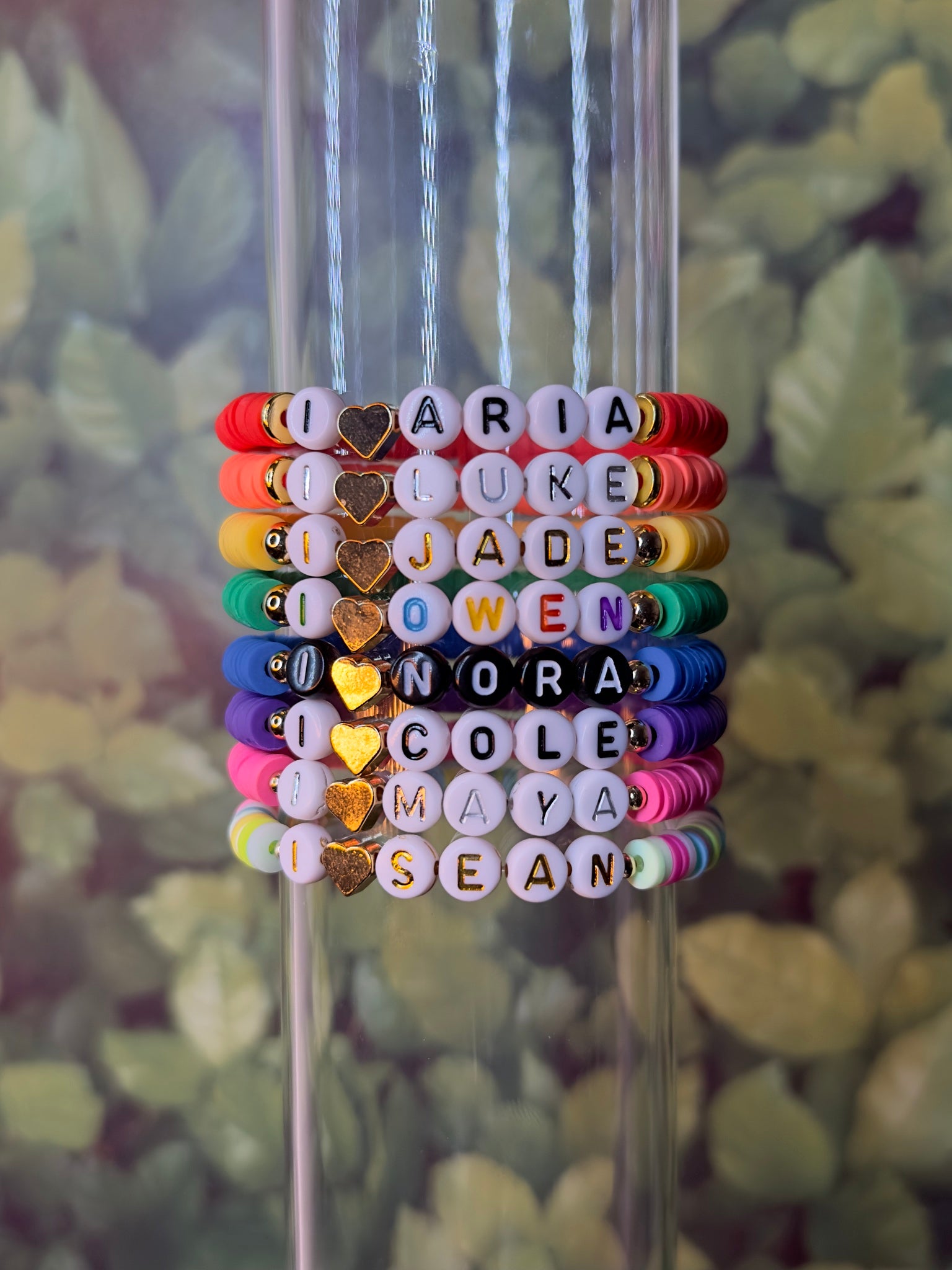 Custom Name/Word Clay Bead Bracelet With Gold Heart – Beadazzled By Morgan