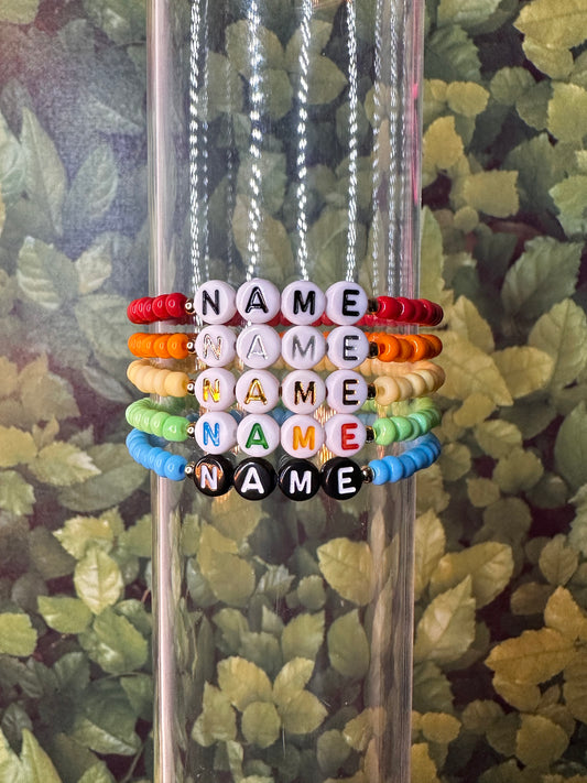 Custom Name/Word Seed Bracelet (Gold)