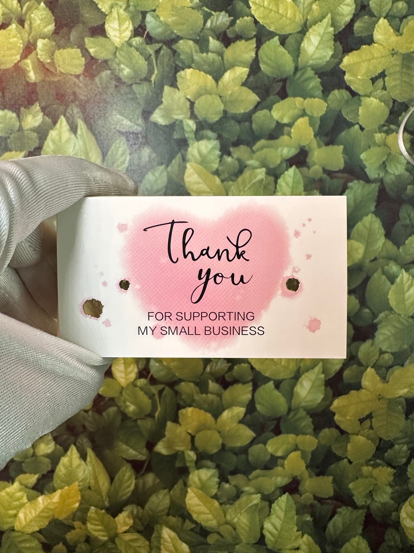 “Thank You For Supporting My Small Business” Cards (White/Pink 2)