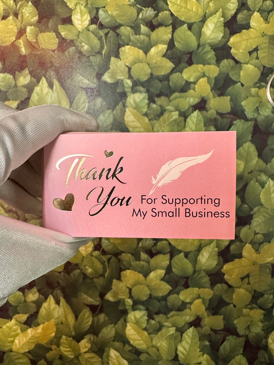 “Thank You For Supporting My Small Business” Cards (Pink 2)