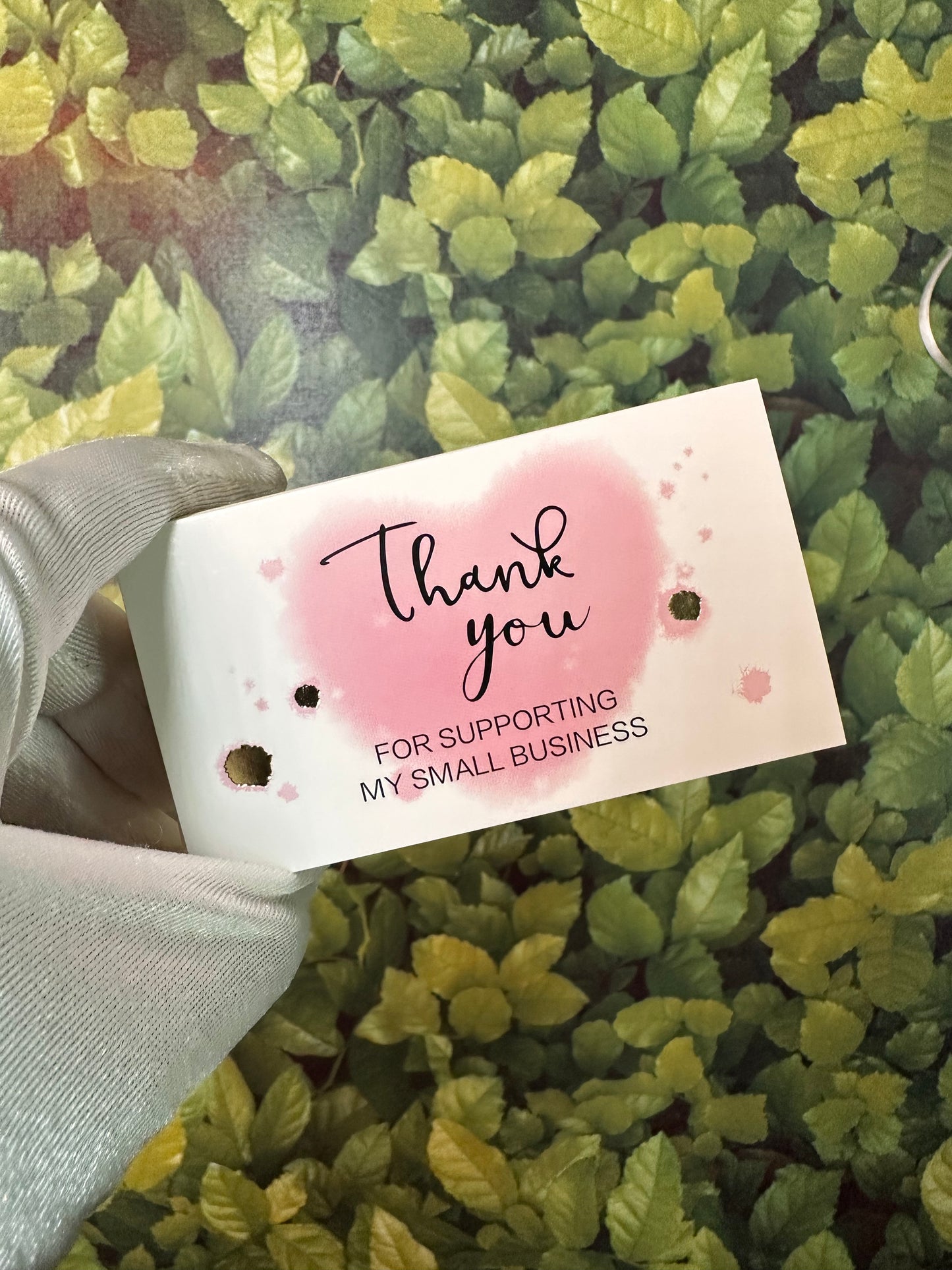 “Thank You For Supporting My Small Business” Cards (White/Pink 2)