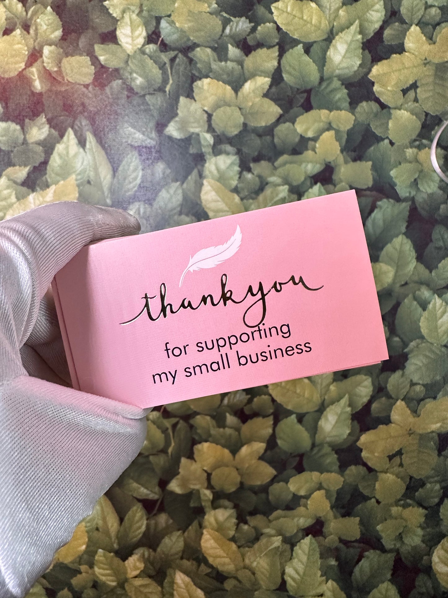 “Thank You For Supporting My Small Business” Cards (Pink 1)