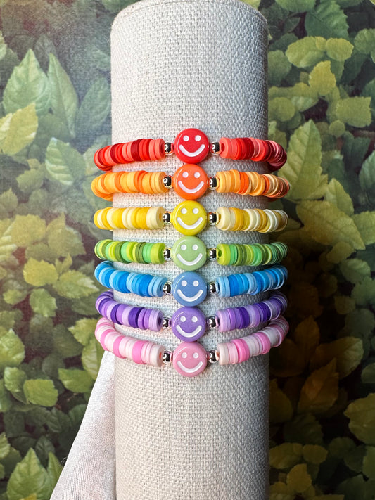 Smiley Clay Bead Bracelet (1.1)